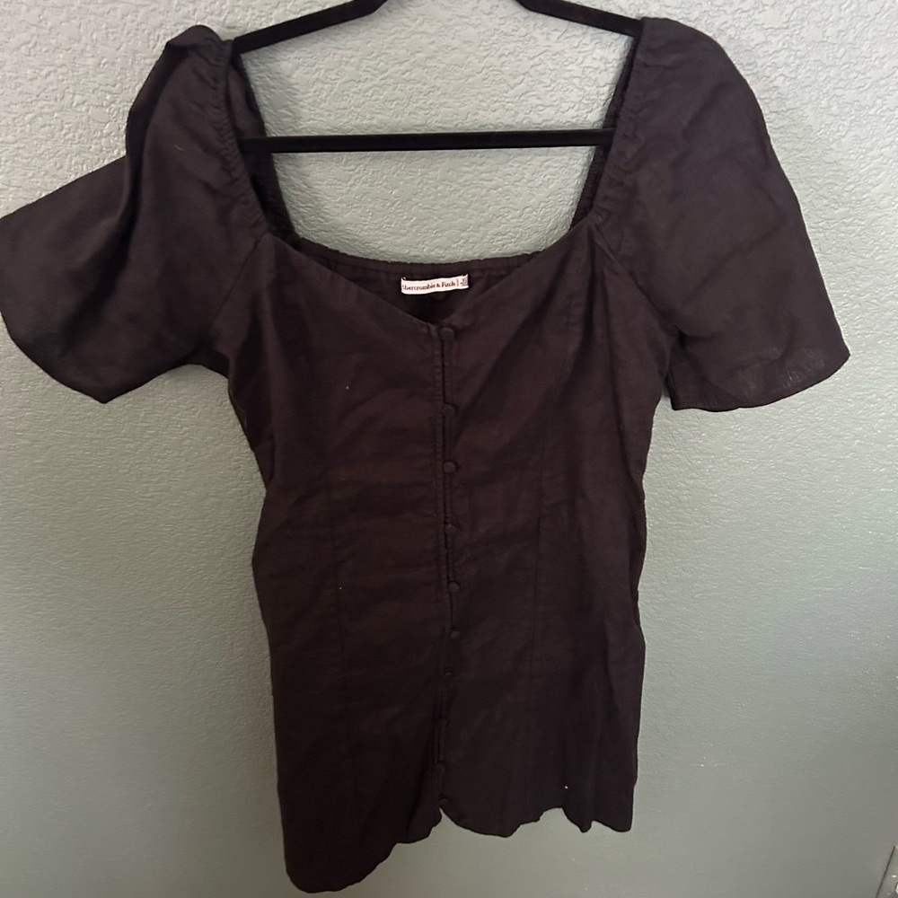 Abercrombie Women's Black Linen Dress. Worn once.